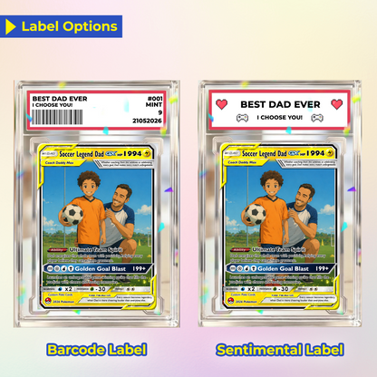 Soccer Dad Custom Pokémon Card for Father's Day - Father’s Day Personalized Pokémon Card for Sport Dad - Comic Anime Style Customizable Gift from Supporter, Wife, Son & Daughter - CPC-133