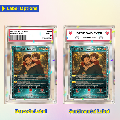 Happy Father's Day Custom Pokémon Card - Anime Styles Personalized Pokémon Card for Dad - Perfect Classic Pokémon Card from Wife & Kids - CPC-112