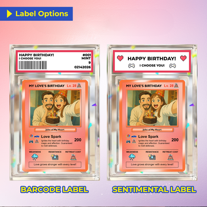 Customizable Pokemon Cards for Birthday, Anime Transformation Personalized Pokemon Card, Birthday Custom Pokemon Card for Couples - CPC-45