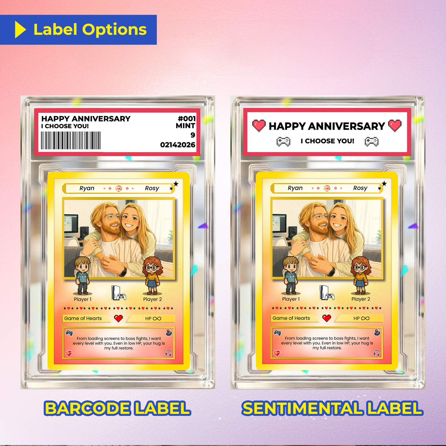 Personalized Pokémon Card with Animated Photo - Custom Pokémon Card for Couple - Customizable Gift for Him and Her - CPC-21.B