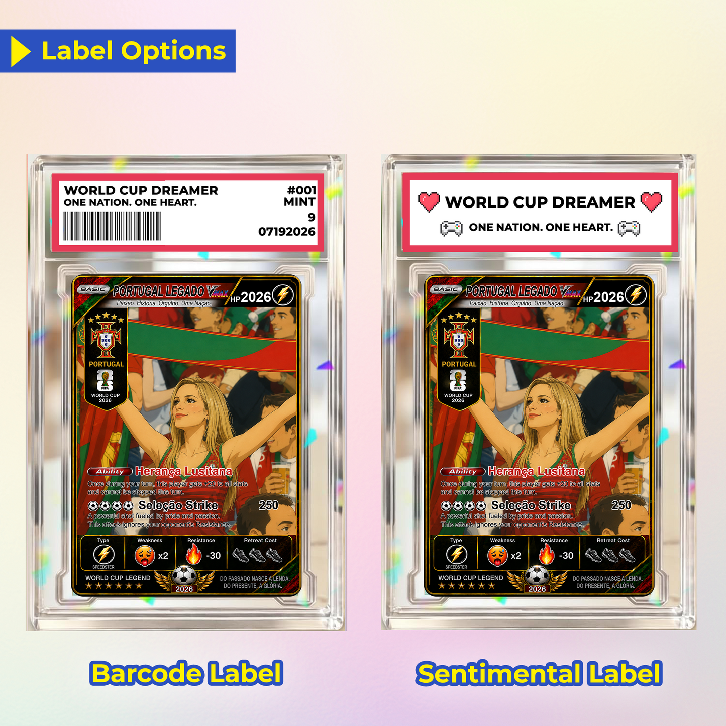 Personalized Football Trading Card, World Cup 2026 Custom Soccer Card, Pokémon-Style Fan Card with Photo, Unique Gift for Soccer Fans - CPC-WC-POR