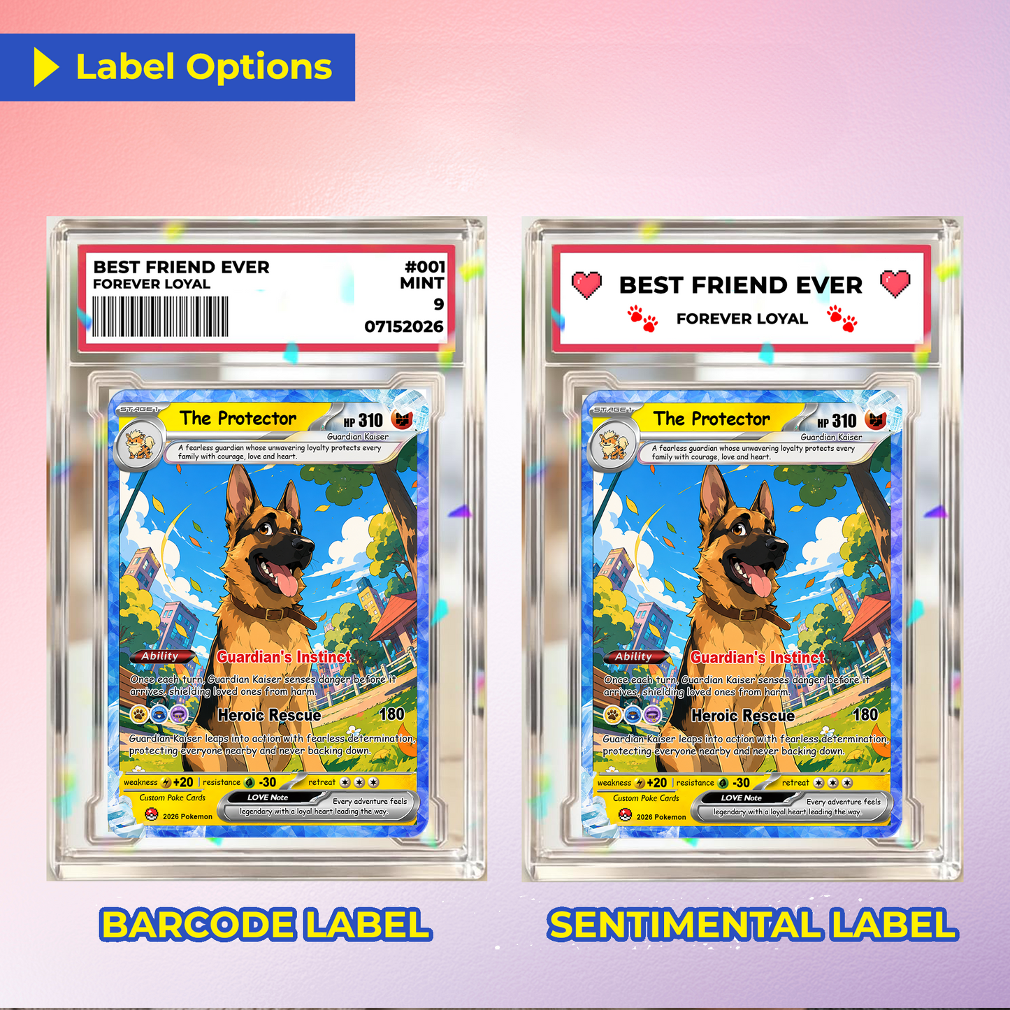 For Pet Lovers Custom Pokémon Card - Personalized Poke Cards by Pet Photo - Unique Gift for Dog Mom, Cat Mom, Dog Dad, Cat Dad - CPC-Pet-03