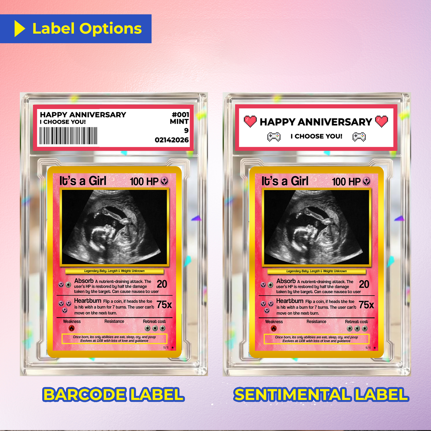 Baby Announcements Custom Pokemon Card, Pregnancy Announcement Personalized Pokemon Card, Custom Poke Card Gift for Him and Her, Birth Announcement Cards - CPC-52