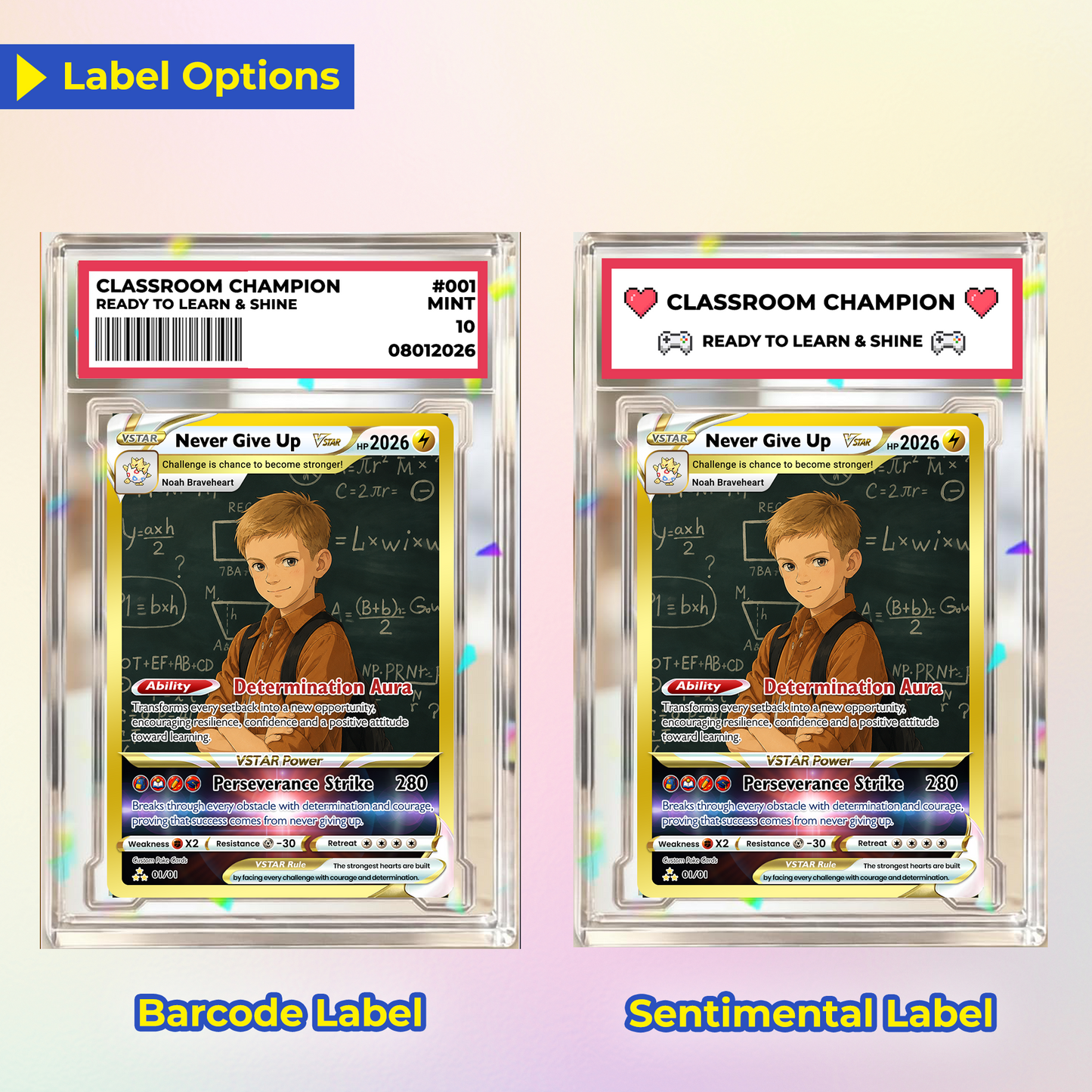 Personalized Pokémon Card - Back to School Custom Pokémon Card with Anime Picture for Kids, Students - First Day of School Gift from Parents - CPC-BTS-19