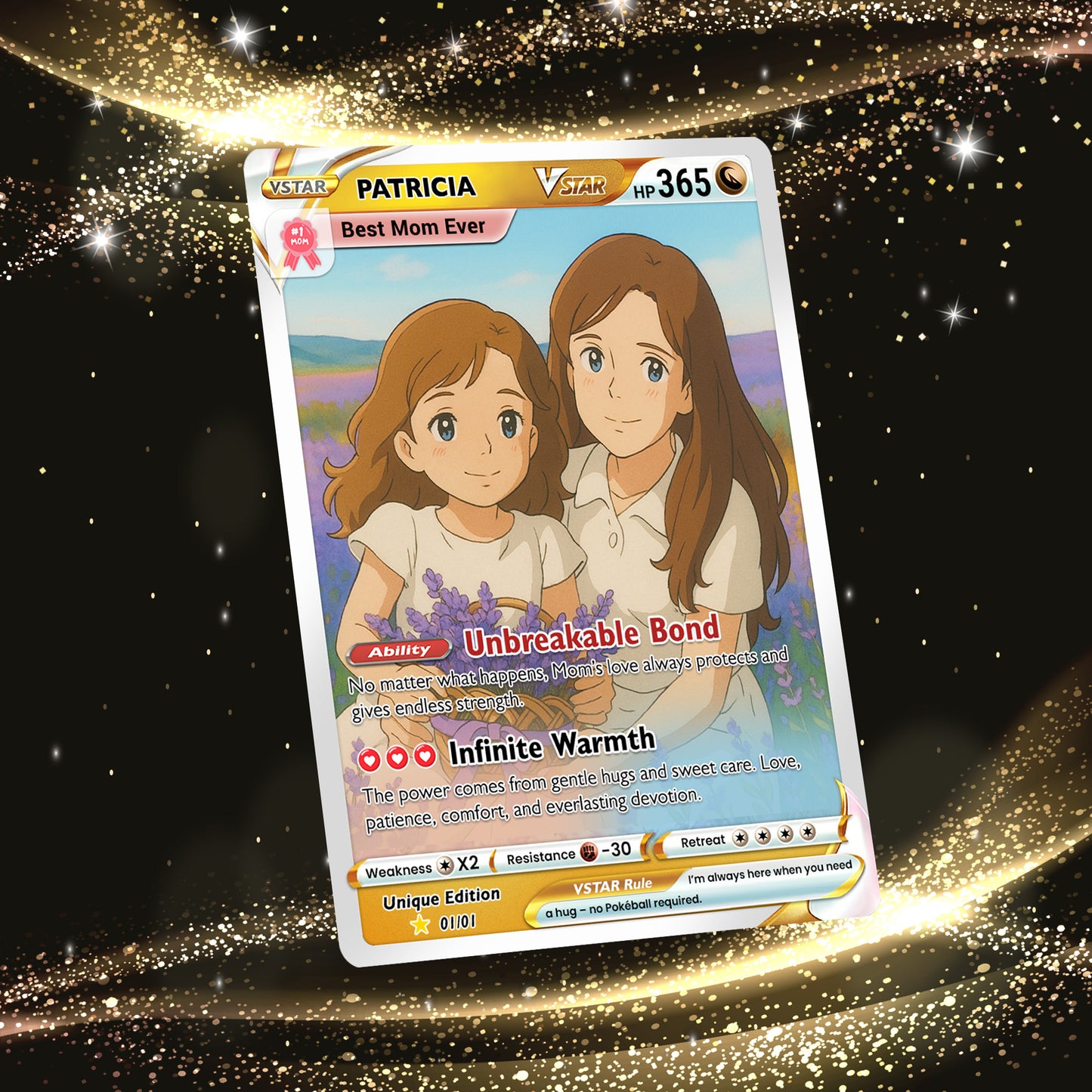 Anime-Inspired Personalized Pokemon Card for Mom - Mother's Day Custom Pokemon Card - Pokemon Mommy Card - Customizable Trading Cards - CPC-40