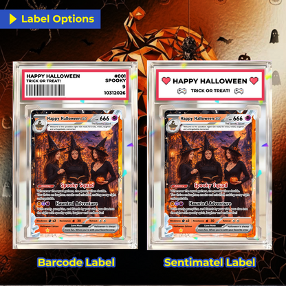 Custom Pokémon Card for Best Friends, Halloween Anime Transformation Metal Card, Personalized Group Gift, Custom Halloween Gift for Friends, Pokémon Party Gift - CPC-hlw-10