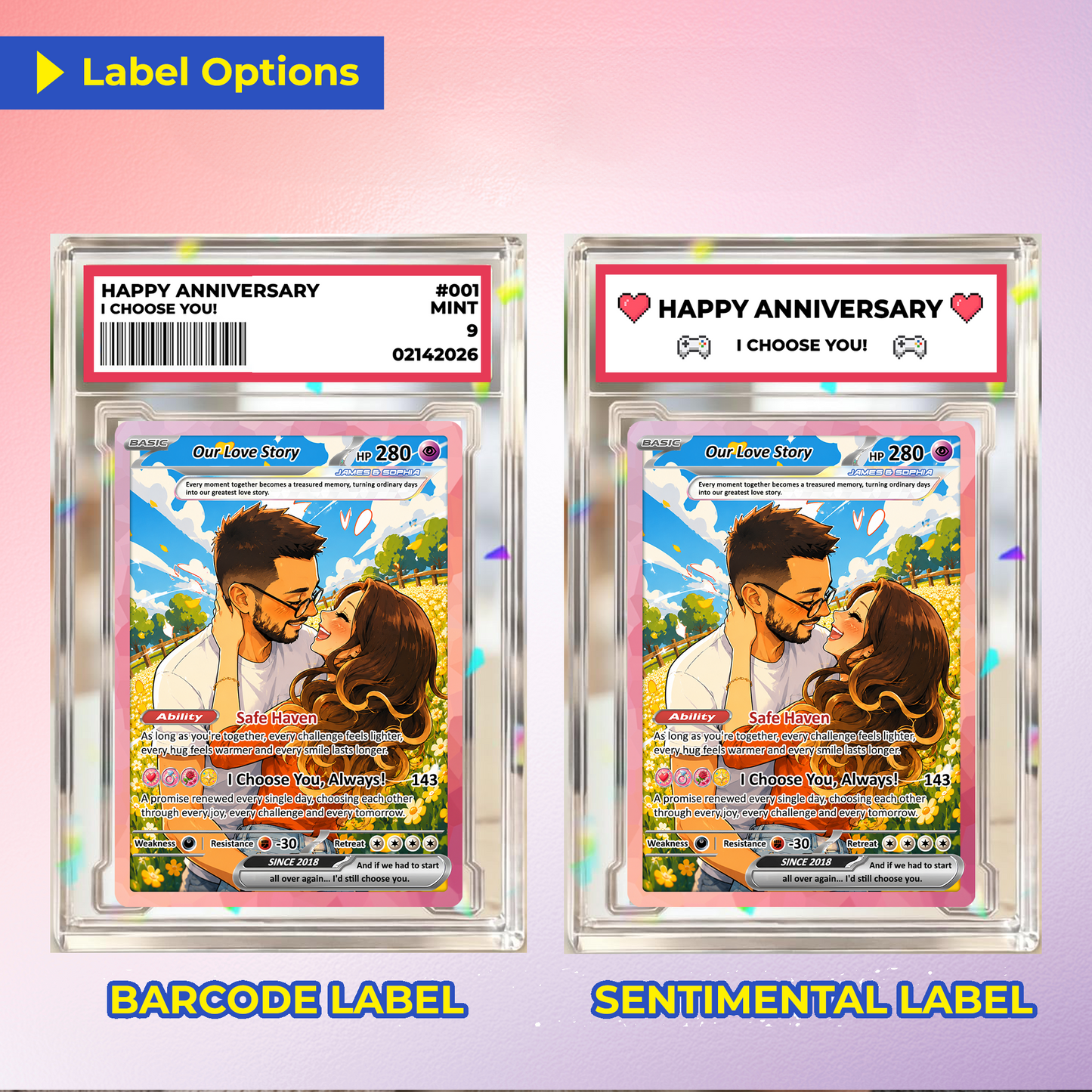 Custom Pokémon Cards with Anime Picture, Personalized Poke Cards Animated Style Gifts for Him and Her - CPC-148