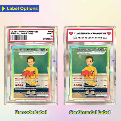 First Day of School Personalized Pokémon Card - Custom Anime Pokémon Card for Kids - Kindergarten Graduation Gift, First Grade Gift from Parents - CPC-BTS-10