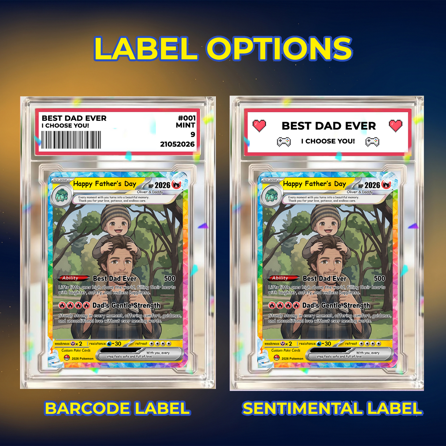 2026 Father's Day Custom Pokemon Card - Anime-Inspired Personalized Pokemon Card for Dad - Perfect Gift for Dad - CPC-107.A
