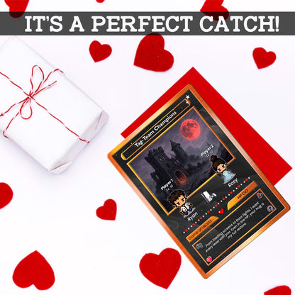 Anime Transformation Custom Pokemon Card - Personalized Poke Card for Couples - Custom by Pixel Characters - CPC-42