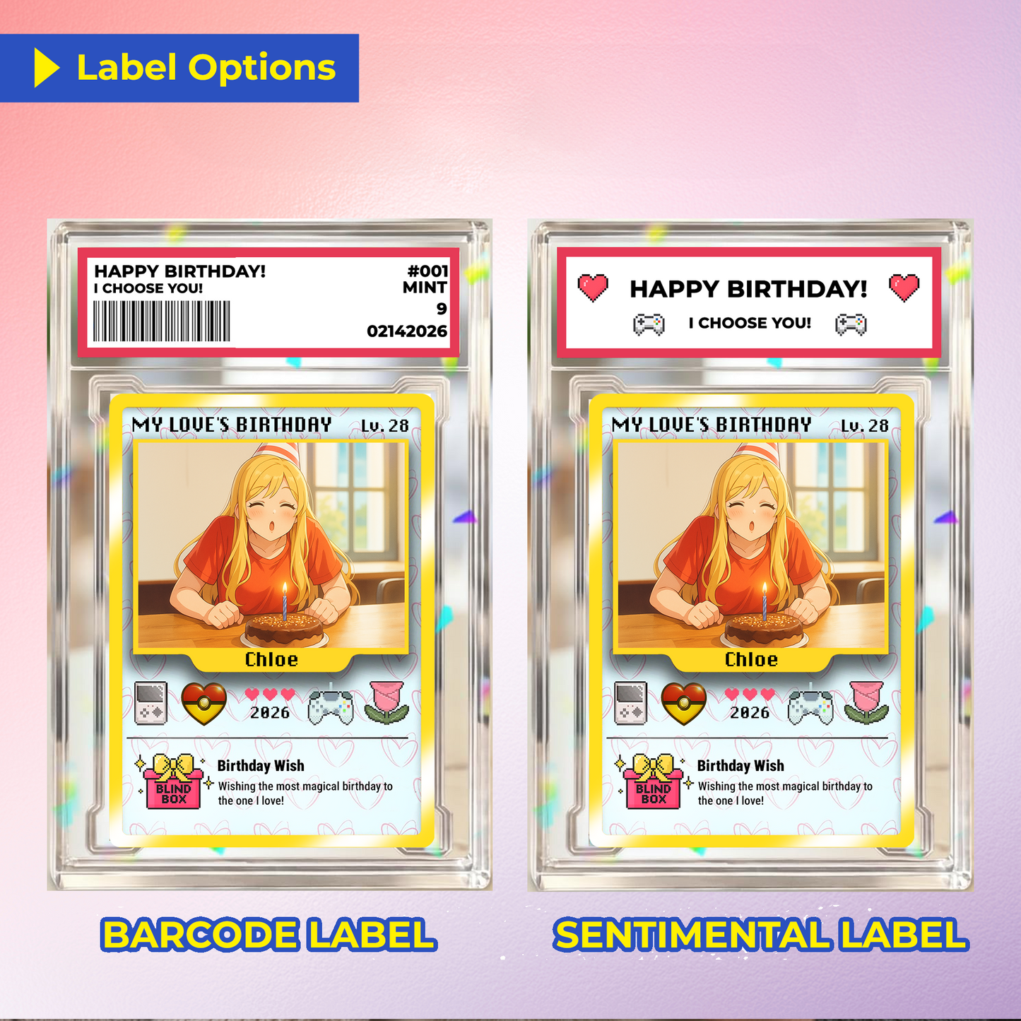 Birthday Custom Pokemon Card for Couples, Anime Transformation Personalized Pokemon Card, Customizable Pokemon Cards for Birthday - CPC-12
