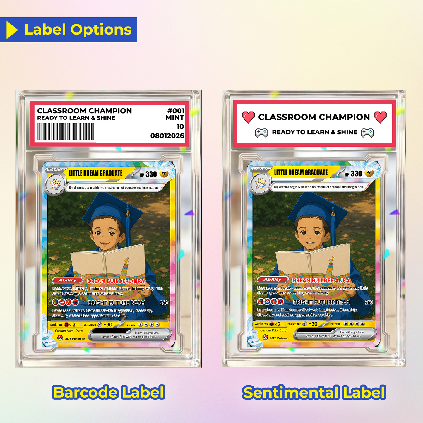Graduation Gift for Kindergarten Boy and Girl, Kindergarten Graduate Personalized Pokémon Card, Kindergarten Graduation Custom Pokémon Card - First Day of School Gift - CPC-BTS-17