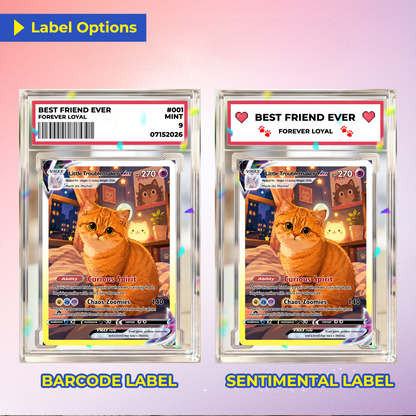 Custom Pokémon Card For Cat Lovers - Personalized Poke Cards with Animated Cat Photo - Unique Gift for Cat Mom, Cat Dad - CPC-Pet-06