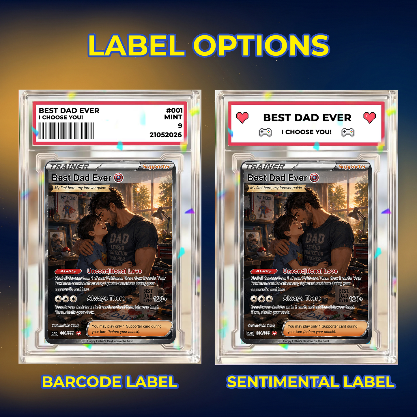 Happy Father's Day Custom Pokemon Card - Anime-Inspired Personalized Pokemon Card for Dad - Perfect Gift for Dad - CPC-106