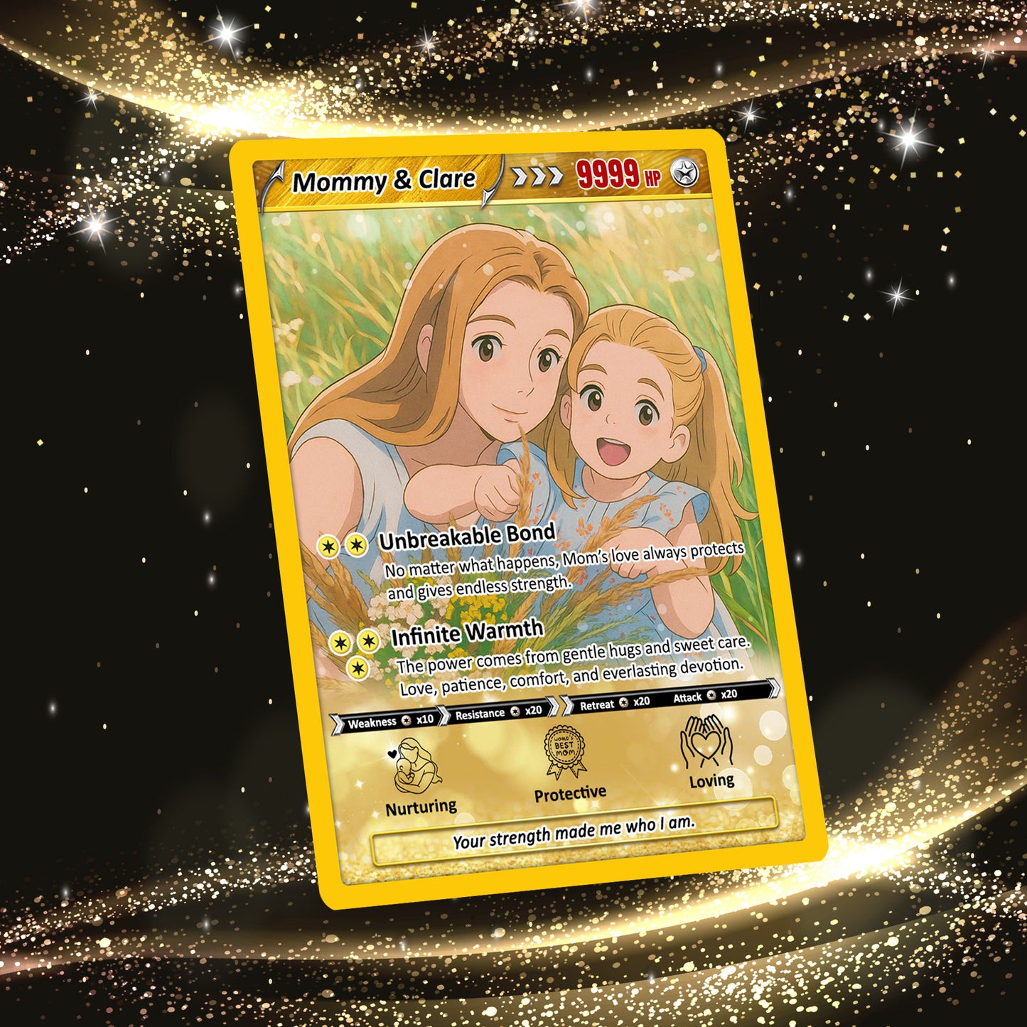 Mother's Day Custom Pokemon Card - Pokemon Mommy Card - Anime-Inspired Personalized Pokemon Card for Mom | Customizable Trading Cards - CPC-39