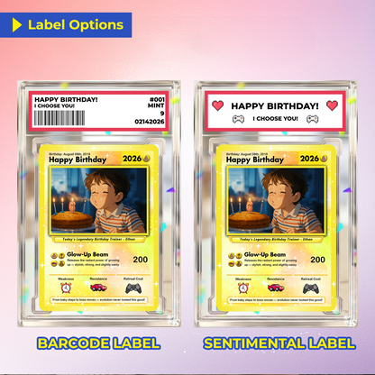 Happy Birthday Custom Pokémon Card, Personalized Pokémon Card for Date of Birth - CPC-11