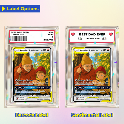 Legendary Grandpa Custom Pokémon Card for 2026 Father's Day - Anime Styles Personalized Pokémon Card for Grandpa - Perfect Classic Pokémon Card from Sons, Daughters & Grandkids - CPC-129