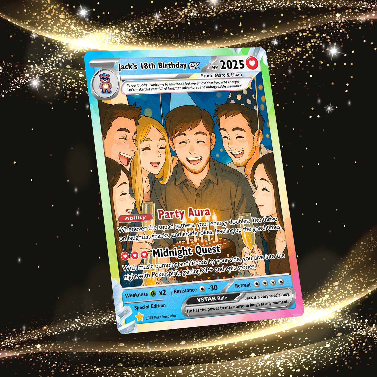 Custom Pokemon Card Birthday, Personalized Pocket Monster Style Gifts for Date of Birth, Best Anime-Inspired Cards for Friends, Son, Daughter, Partner - CPC-56