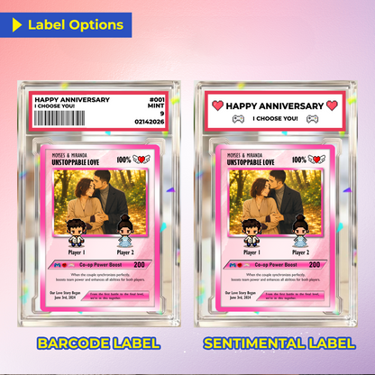 Custom Pokemon Card with Trendy Anime Transformation Styles  - Personalized Poke Card for Couples - Animated Gift for Lovers - CPC-22.A