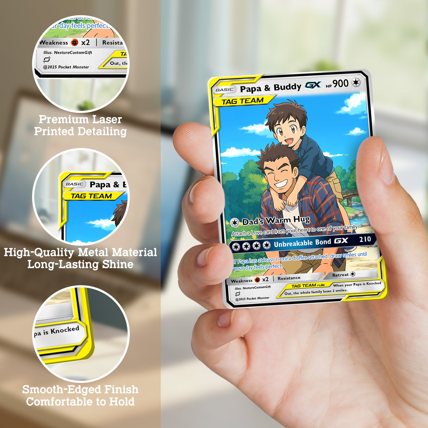 Custom Pokemon Card for Dad - Anime-Inspired Personalized Pokemon Card for Dad - Perfect Gift for Dad - CPC-60