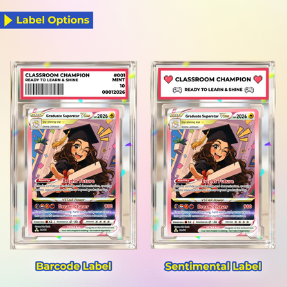 Graduate Superstar Personalized Pokémon Card - Custom Student Achievement Pokémon Card with Anime Picture for Kids, Students - Graduation Gift from Parents - CPC-BTS-05