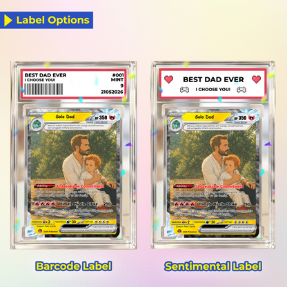 Single Dad Custom Pokémon Card for Father's Day - Comic Anime Style Personalized Pokémon Card for Solo Father - Perfect Gift from Kids & Friends - CPC-130