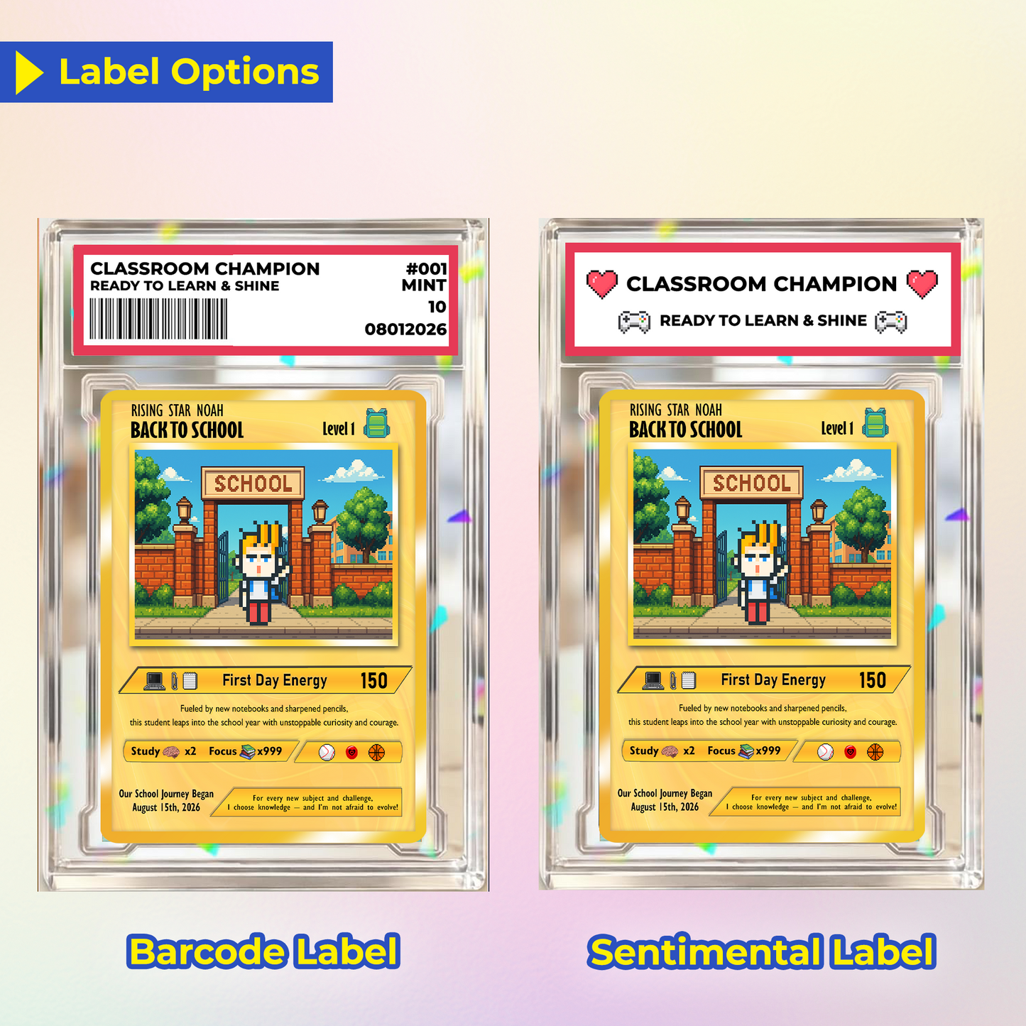Back to School Custom Pokémon Card with Art Characters, Personalized Pokémon Card by Characters, Unique Gift for Pokémon Fans from Parents - CPC-146.B
