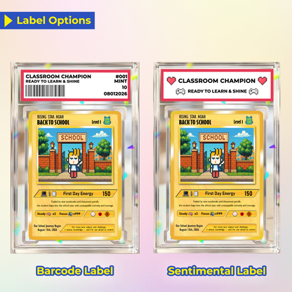Back to School Custom Pokémon Card with Art Characters, Personalized Pokémon Card by Characters, Unique Gift for Pokémon Fans from Parents - CPC-146.B