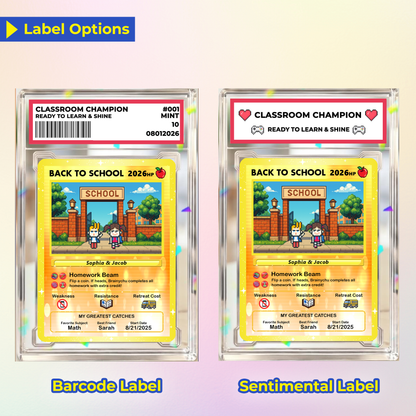 Back to School Custom Pokémon Card with Art Characters, Personalized Pokémon Card by Characters, Unique Gift for Pokémon Fans from Parents - CPC-69