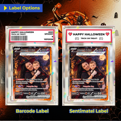 Custom Pokémon Card for Girlfriend & Wife, Halloween Anime Transformation Metal Card, Personalized Romantic Gift for Her, Custom Halloween Gift from Husband & Boyfriend - CPC-hlw-07