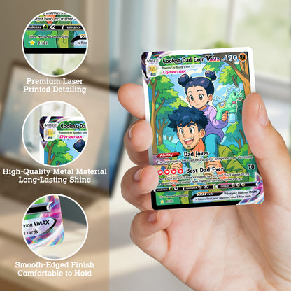 Coolest Dad Ever Pokemon Card, Custom Pokemon Card - Anime-Inspired Personalized Pokemon Card for Dad - Perfect Gift for Dad - CPC-55