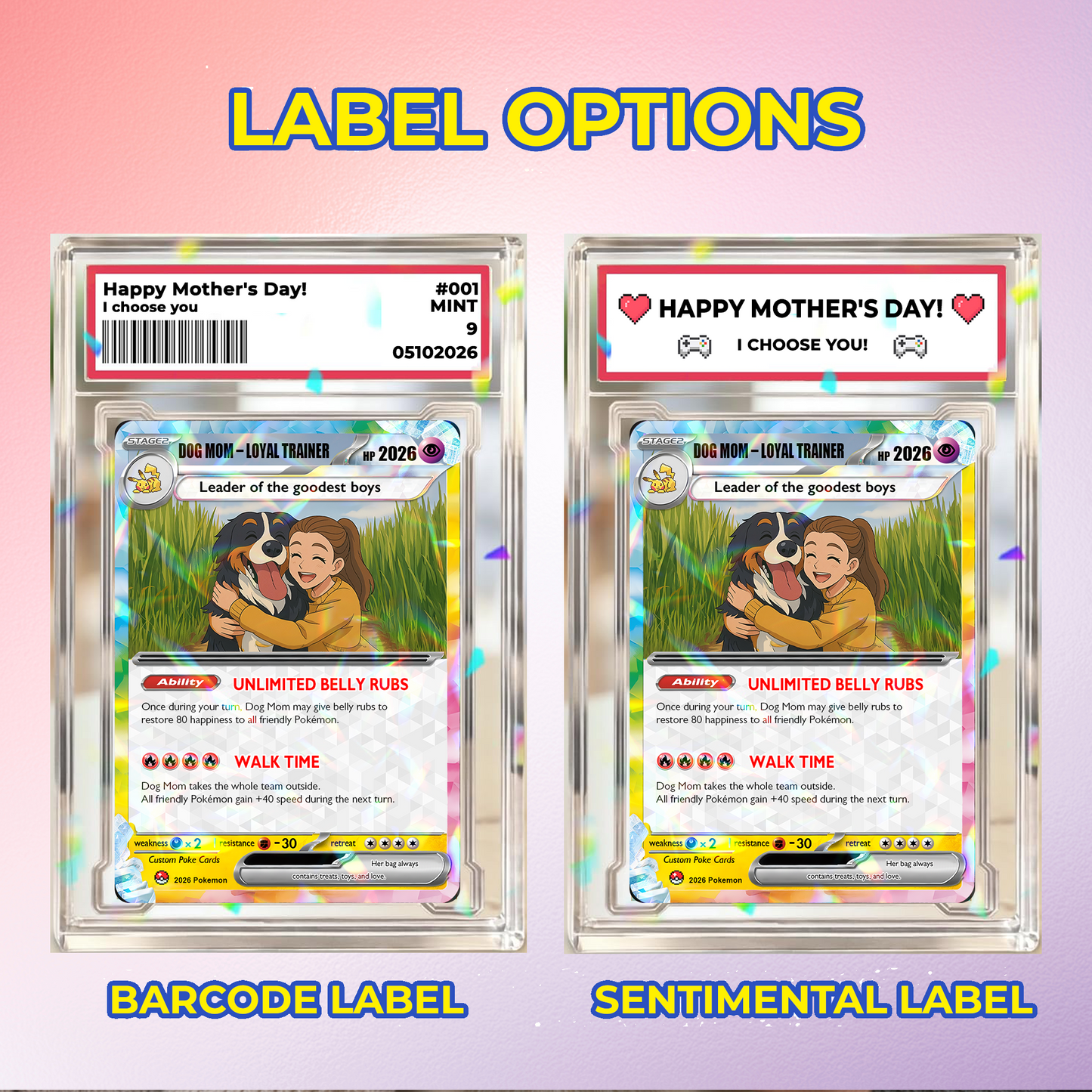 2026 Custom Dog Mom Pokémon Card | Mother’s Day Gift | Personalized Gift for Dog Lovers | Custom Pet Mom Anime Card - CPC-77.A