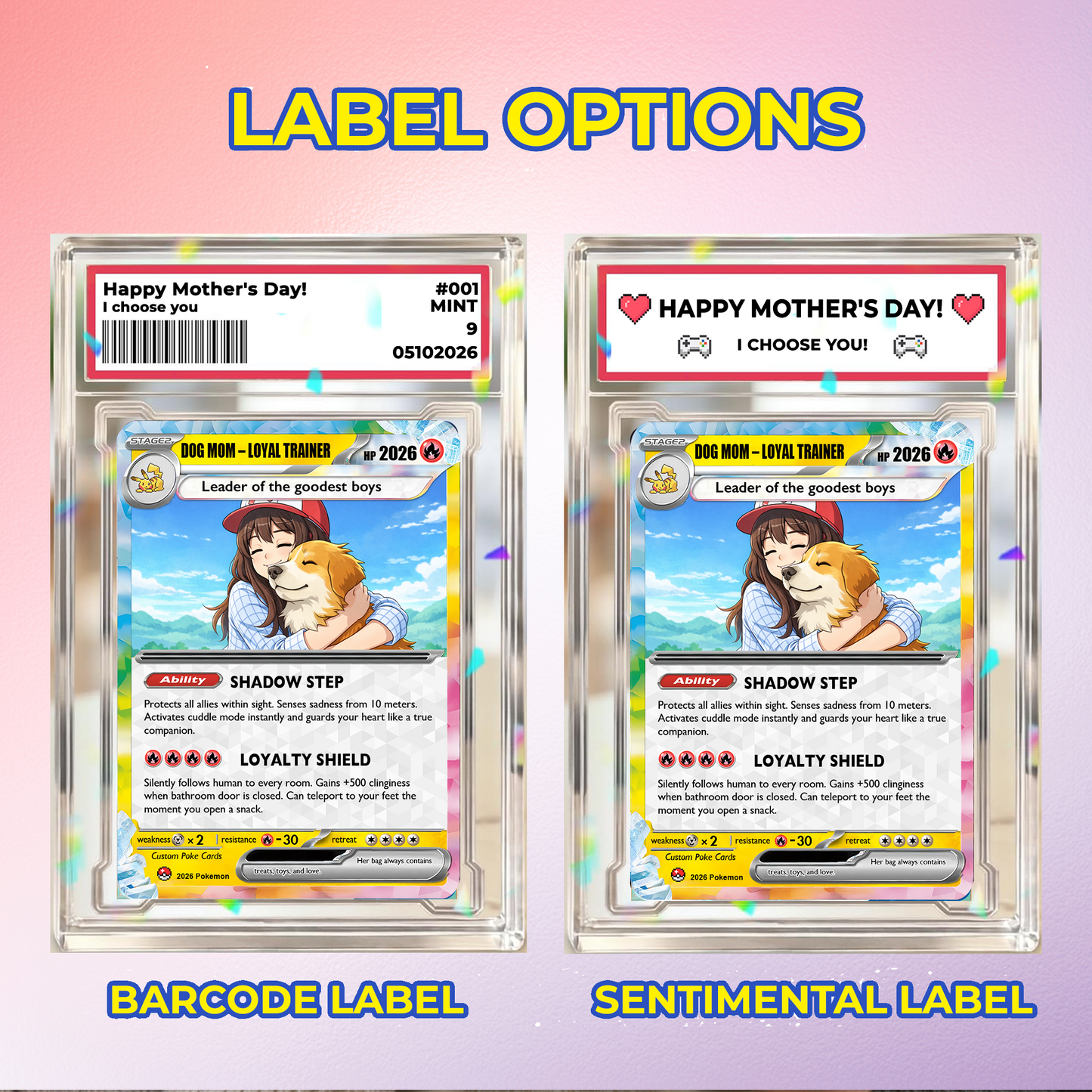 Mother’s Day Gift 2026 | Custom Dog Mom Pokémon Card – Personalized Gift for Dog Lovers | Custom Pet Mom Anime Card - CPC-77.B
