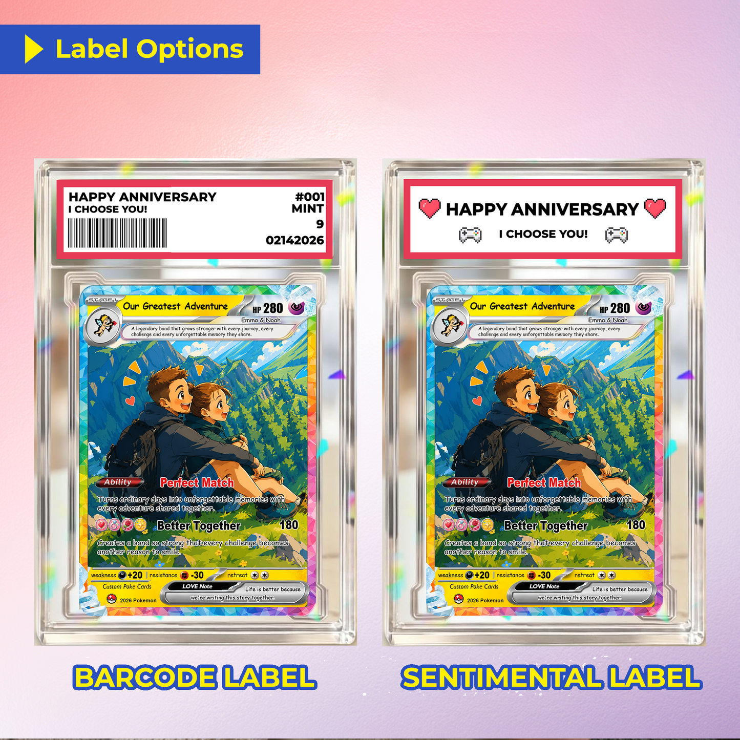 Custom Pokémon Cards with Animated Picture, Personalized Poke Cards by Ghibli & Comic Anime Style, Customizable Pokémon Gift for Him and Her - CPC-151