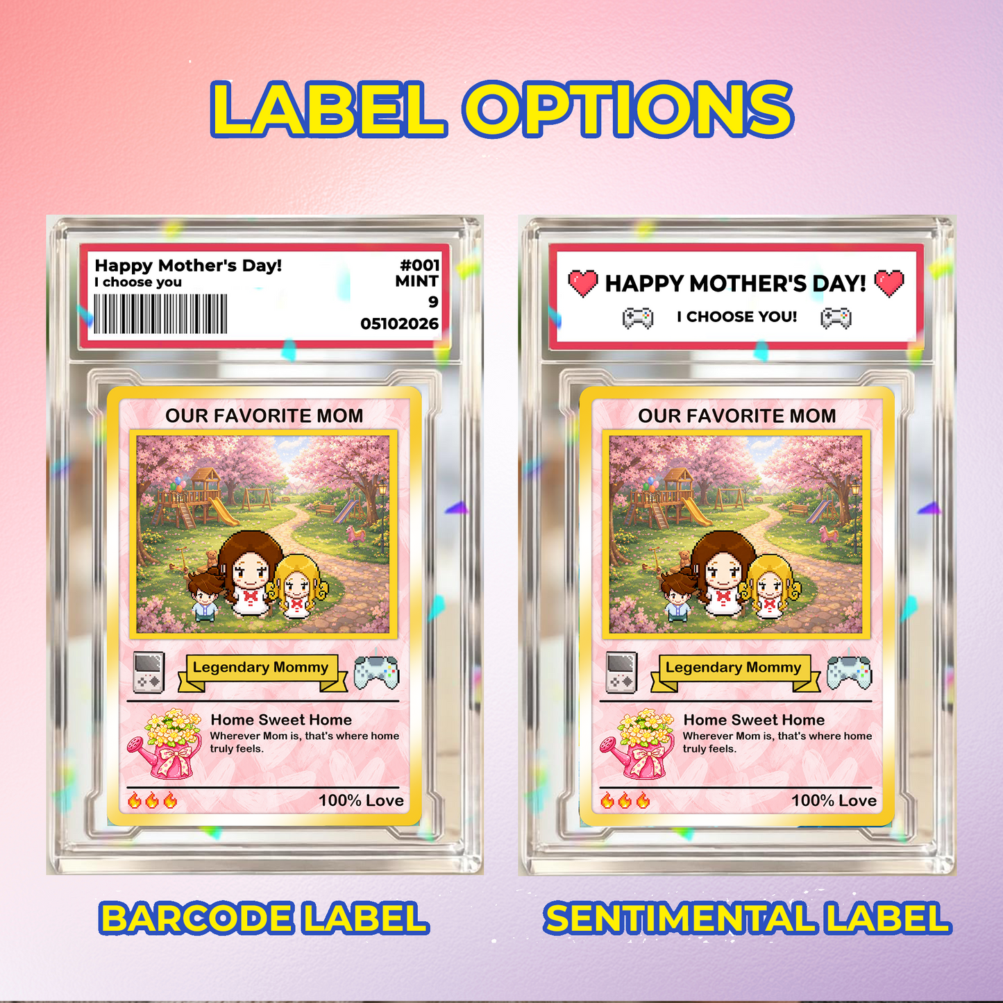 2026 Mother's Day Custom Pokemon Card - Ghibli Anime Style Personalized Pokemon Card for Mom - Customizable Trading Cards - CPC-80.B