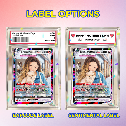 Custom Pet Mom Pokémon Card – Personalized Dog Mom Mother's Day Gift - Customizable Gift from Husband Daughter, Son | Ghibli - Anime Style Trading Card - CPC-83