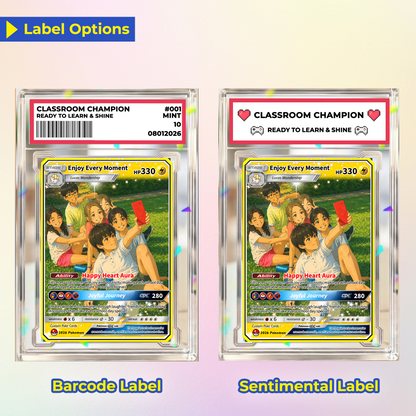 Enjoy Every Moment Custom Pokémon Card - Back to School Personalized Pokémon Card, Animated Gift Card for Kids, Students - First Day of School Gift from Parents - CPC-BTS-21