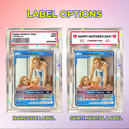 Mother’s Day Custom Pokémon Card – Funny Quote Personalized Pokemon Card - Customizable Gift from Husband Daughter, Son | Ghibli - Anime Style Trading Card - CPC-87