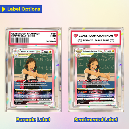 Back to School Custom Pokémon Card - Personalized Pokémon Card with Anime Picture for Kids, Students - First Day of School Gift from Parents - CPC-BTS-18