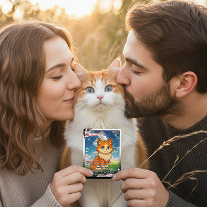 Custom Pokémon Card for Pet Lovers, Personalized Pokémon Card with Pet Photo for Dog Mom Cat Mom Dog Dad Cat Dad - CPC-48