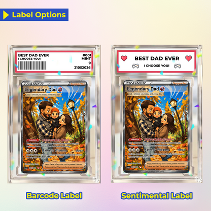 Trending Comic Anime-Inspired Personalized Pokémon Card for Dad - Happy Father's Day Custom Pokémon Card - Perfect Gift for Dad - CPC-114