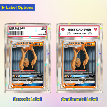 Happy Father's Day Custom Pokémon Card for Basketball Dad - Father’s Day Personalized Pokémon Card for Sport Dad - Comic Anime Customizable Gift from Supporter, Wife, Son & Daughter - CPC-136