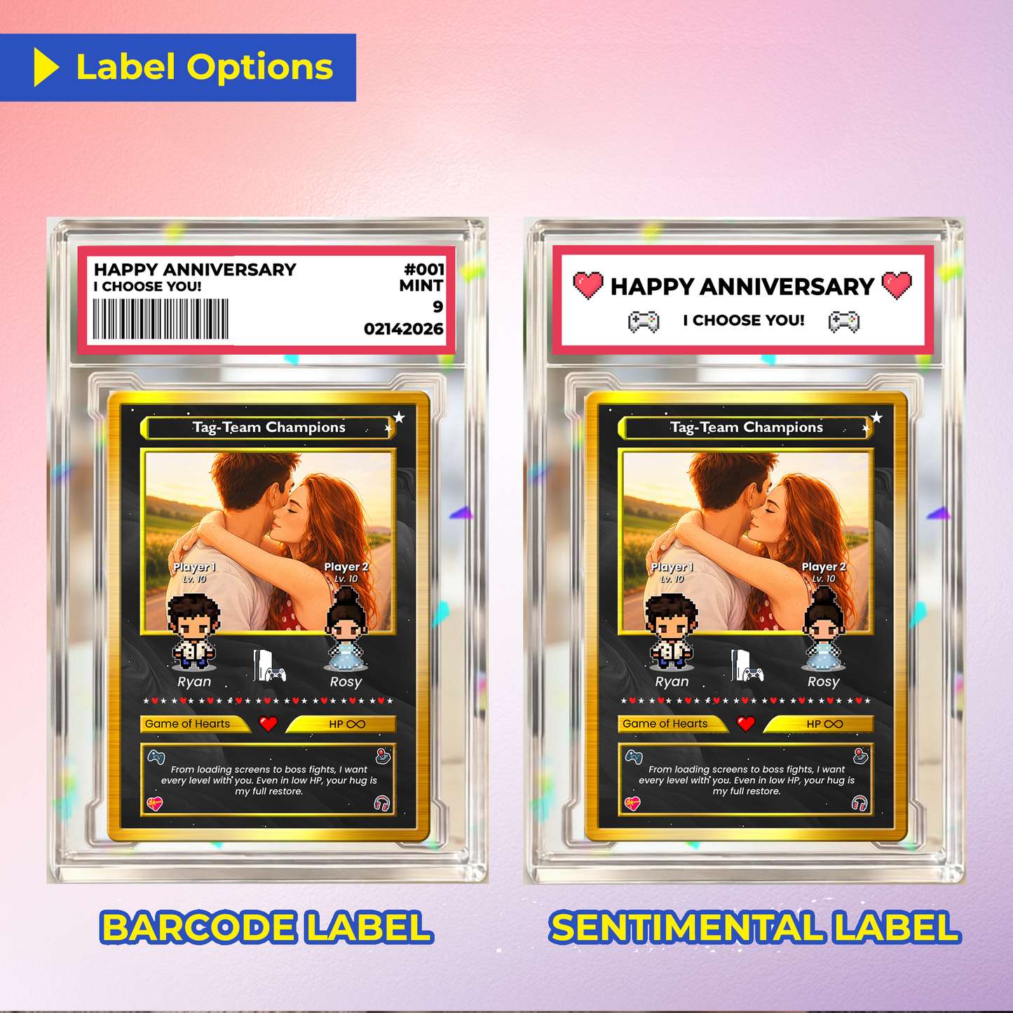 Anime Transformation Custom Pokemon Card - Personalized Poke Card for Couples - Animated Gift for Lovers - CPC-42.A