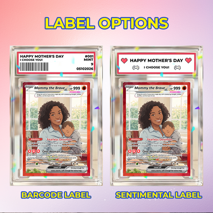 For Single Mom Happy Mother's Day Custom Pokémon Card - Anime-Inspired Personalized Mother’s Day Gift for the Strongest Mom Ever | Gift for Single Moms - Customizable Trading Cards - CPC-103