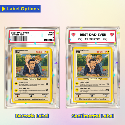 Classic Vibe Custom Pokémon Card for 2026 Father's Day - Anime Styles Personalized Pokémon Card for Dad - Perfect  Pokémon Card from Wife & Kids - CPC-109