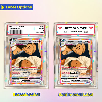 First Father’s Day Custom Pokémon Card - Comic Anime Style Personalized Pokémon Card for New Dads - Perfect Gift for First-Time Dads- CPC-127