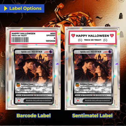 Halloween Custom Pokémon Cards with Animated Photo, Personalized Pokemon Cards, Customizable Gifts for Lovers, Husband and Wife - CPC-hlw-05
