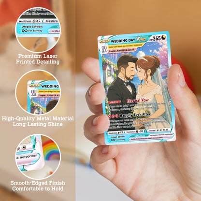 Personalized Pokemon Card for Couples with Ghibli Style - Custom Couple Pokemon Card for Him Her - Deep Custom Names Date Location - CPC-34
