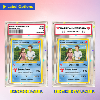 Personalized Pokemon Card for Couples with Anime Style - Custom Couple Pokemon Card for Him Her - Custom Names Anniversary - CPC-36