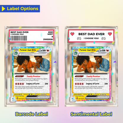 Custom Pokémon Card for First Father’s Day - Comic Anime Style Personalized Pokémon Card for New Dads - Perfect Gift for First-Time Dads- CPC-128